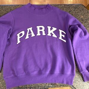Parke Women's Purple Sweatshirt with White Lettering